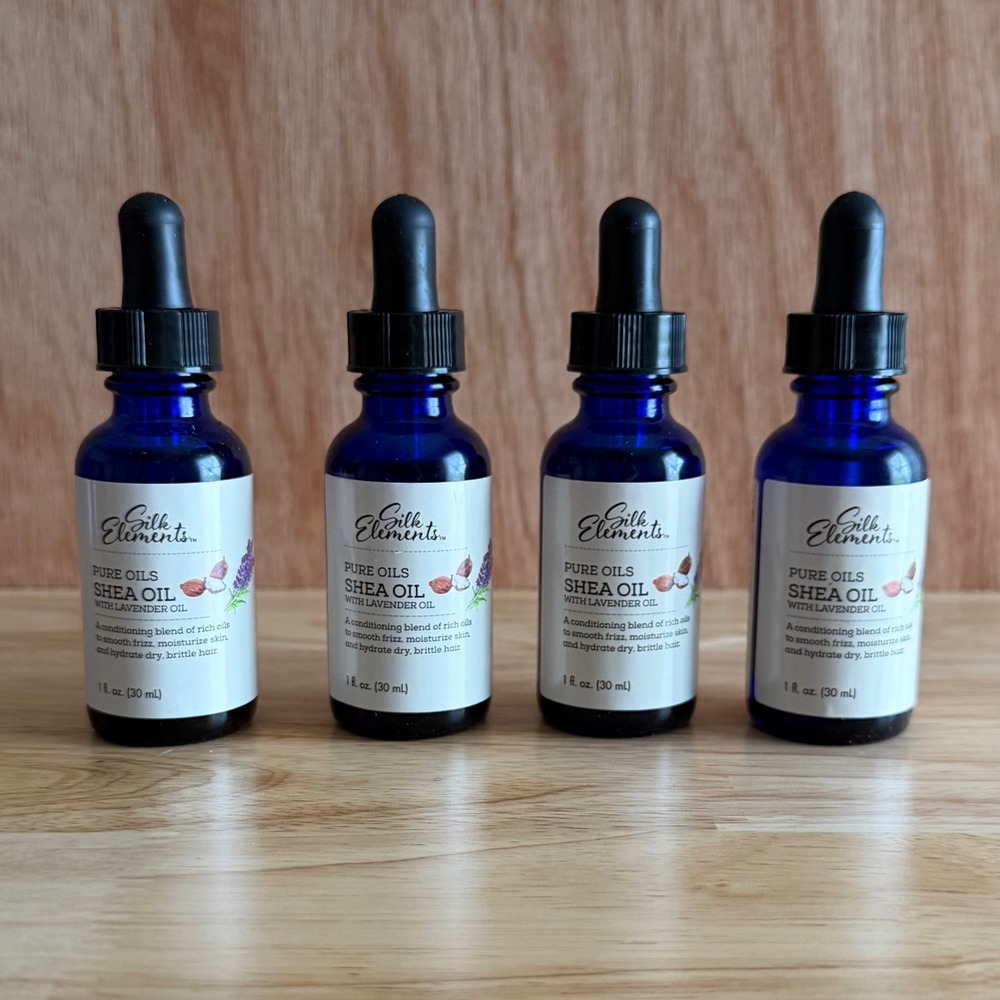 Silk Elements Pure Shea Oil 4 pack Lavender 1 oz Hair Body conditioning NEW skin